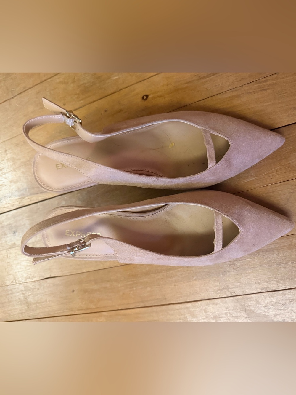 Express Suede Pointed Slingback Heels